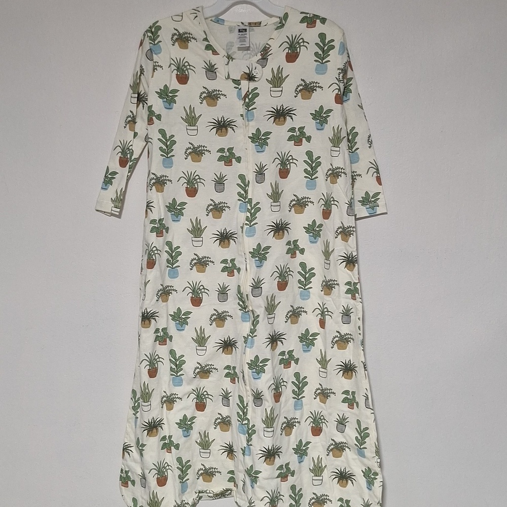 Hudson Baby Cream Sleep Sack with Plant Print